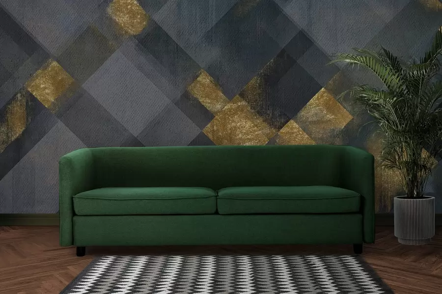 Fototapete moderne Geometrie in luxuriösem Stil mit blauer Tönung w02340