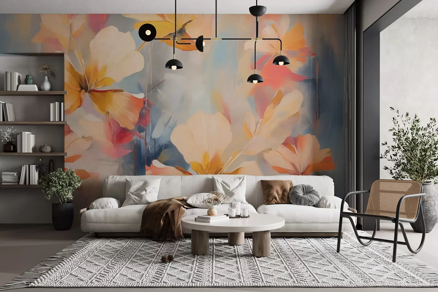 Fototapete Abstrakte Blumen Nachahmung Malerei w02327