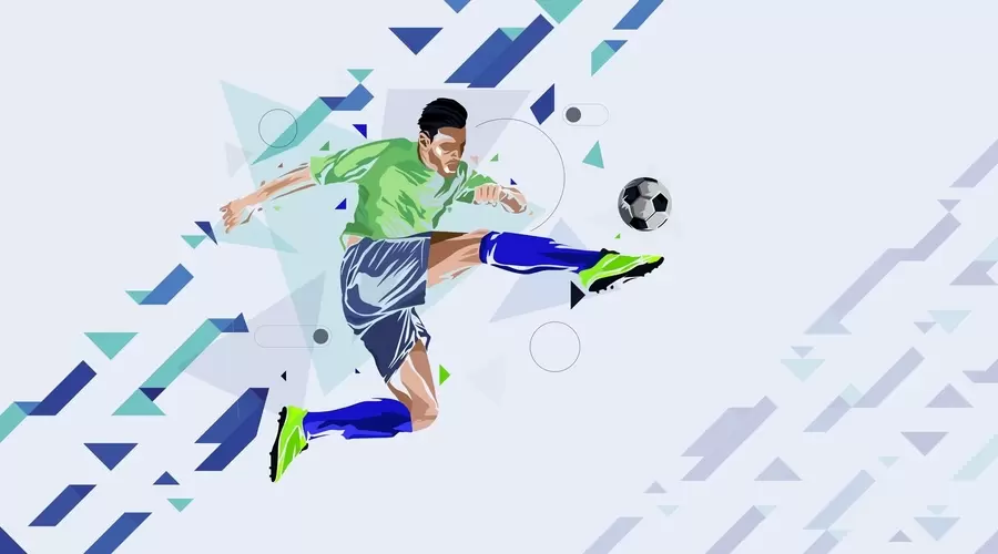 fototapeter fodboldspilleren, der sparker til bolden w02401