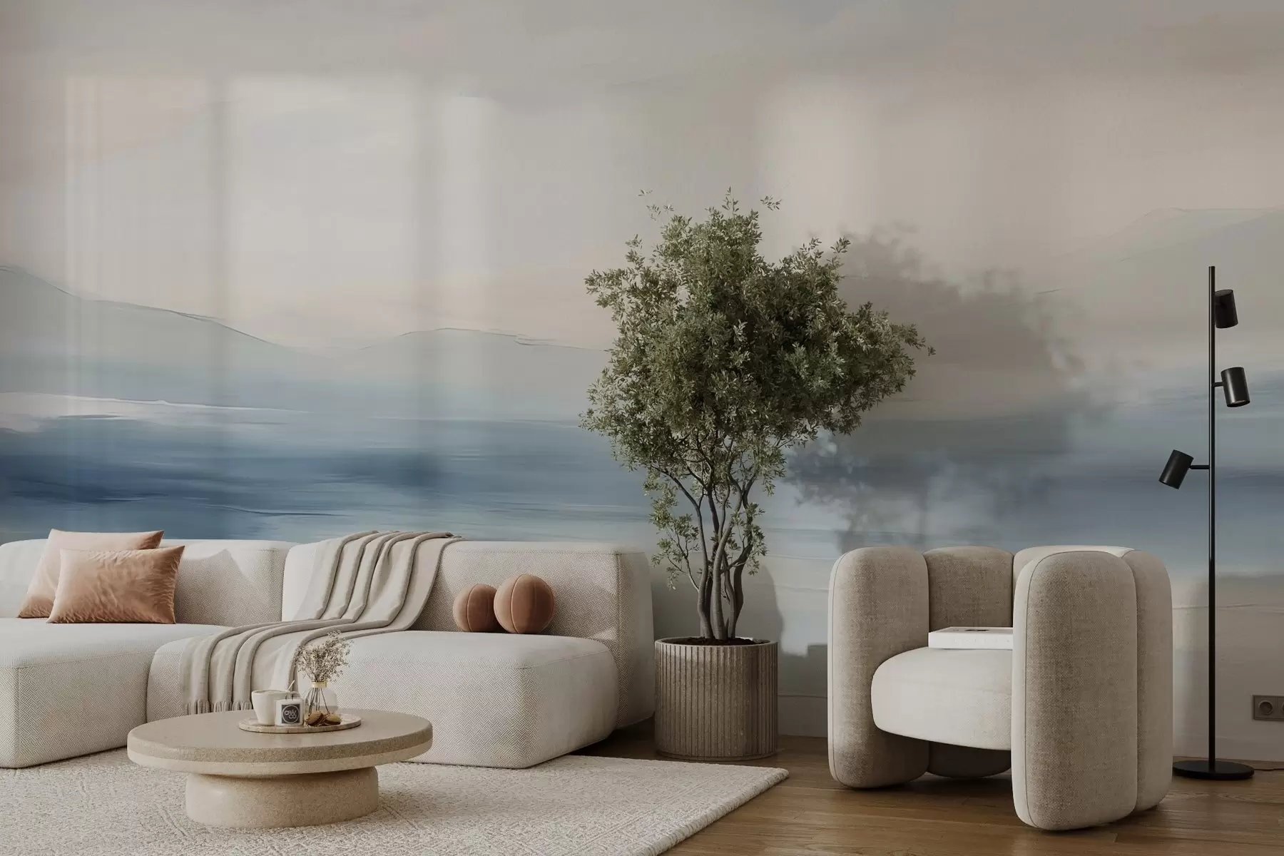 Murale Paysage marin minimaliste w02409