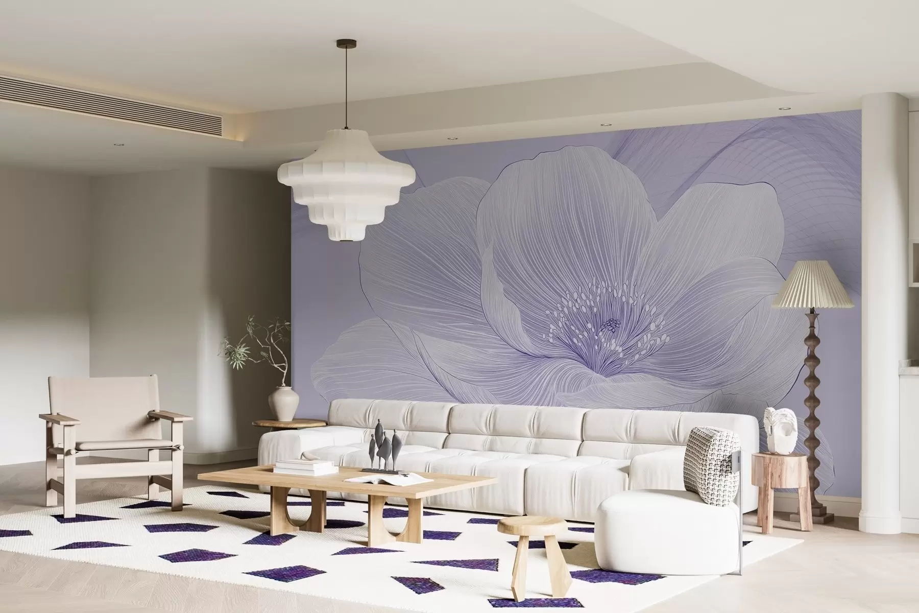 Murale Dessin d'une grande fleur w02511v2