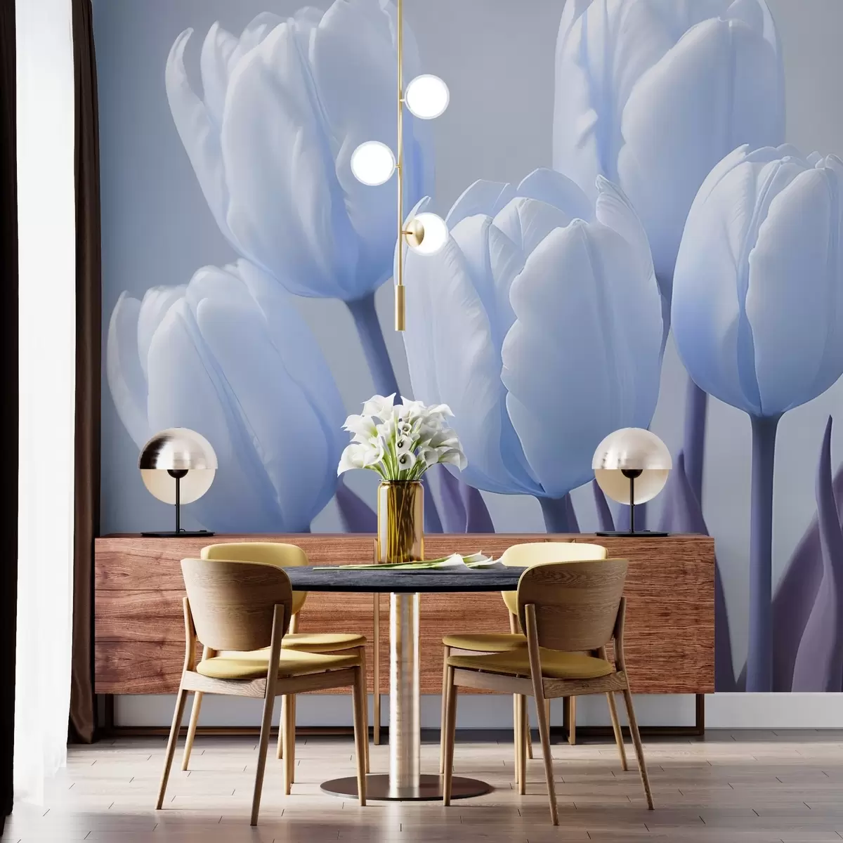 fototapeter Delikat buket af tulipaner w02616v1