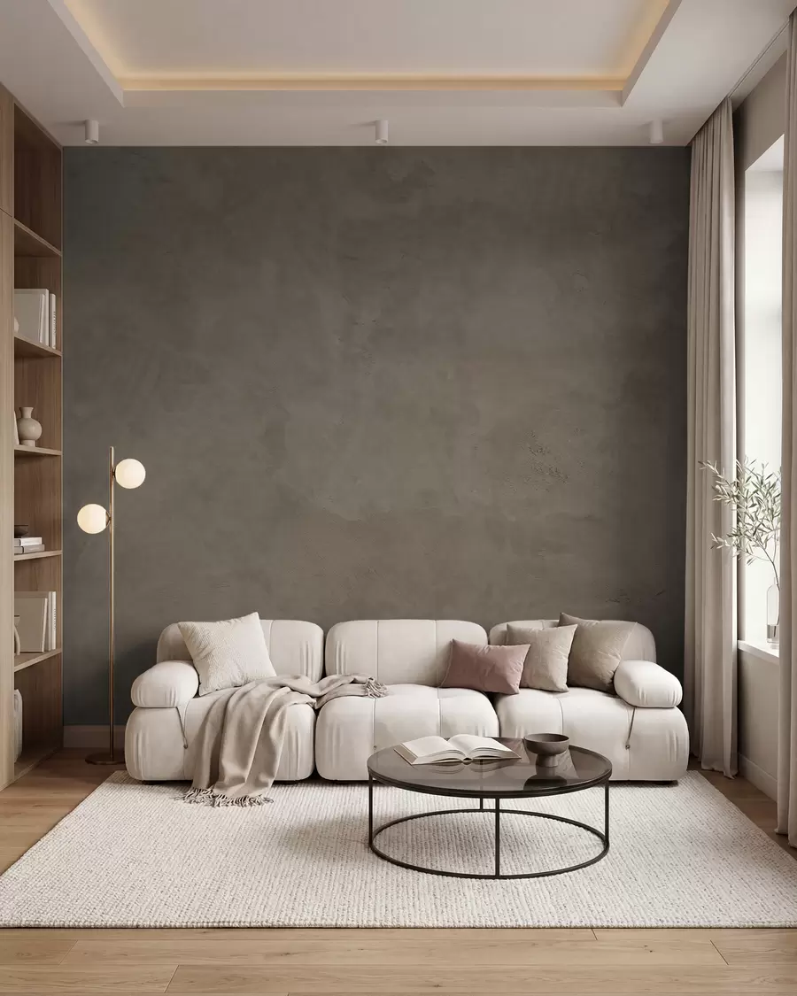 Murale Fond brun et beige avec effet de mur en béton w02553v3
