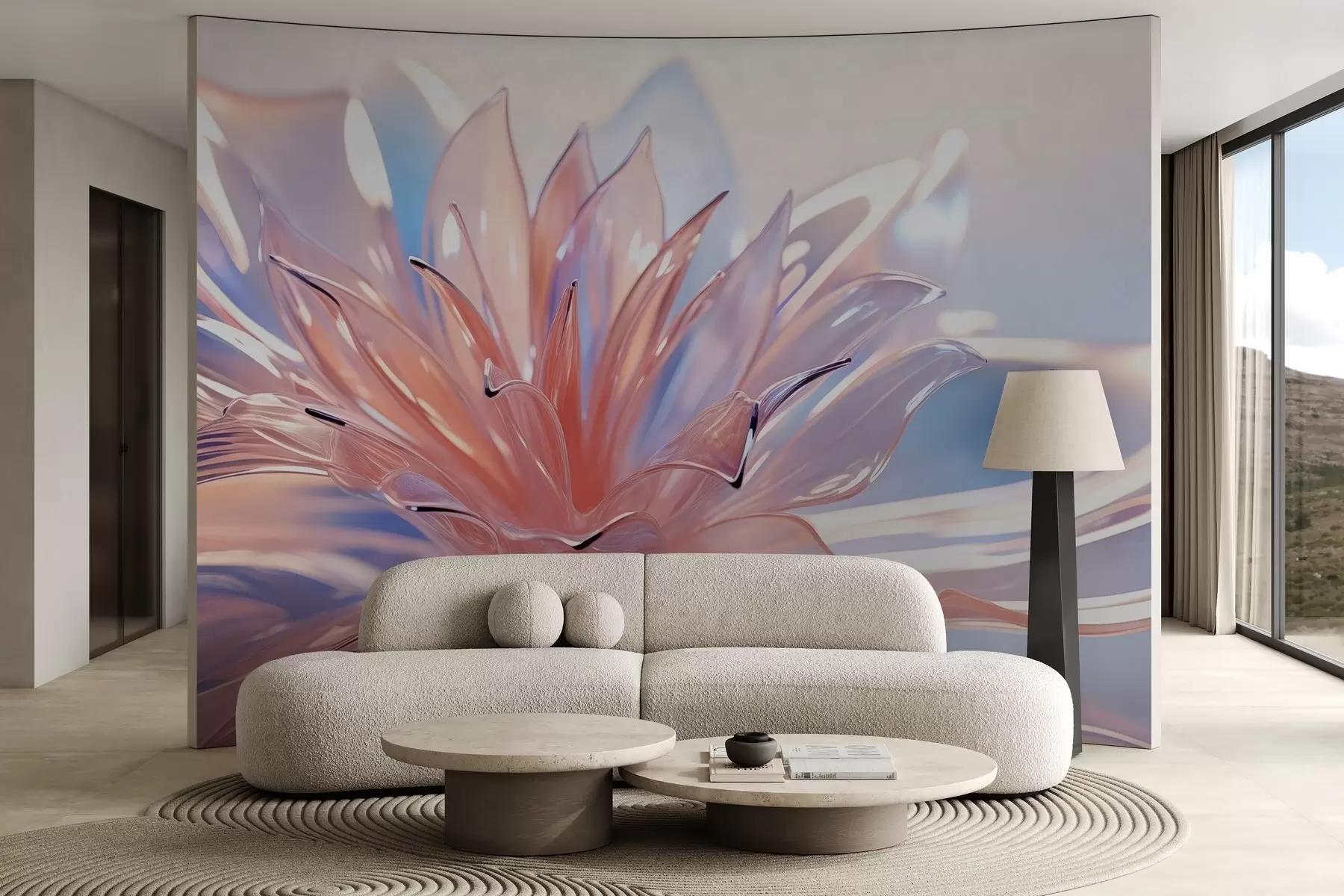 Murale Grande fleur de cristal w02623