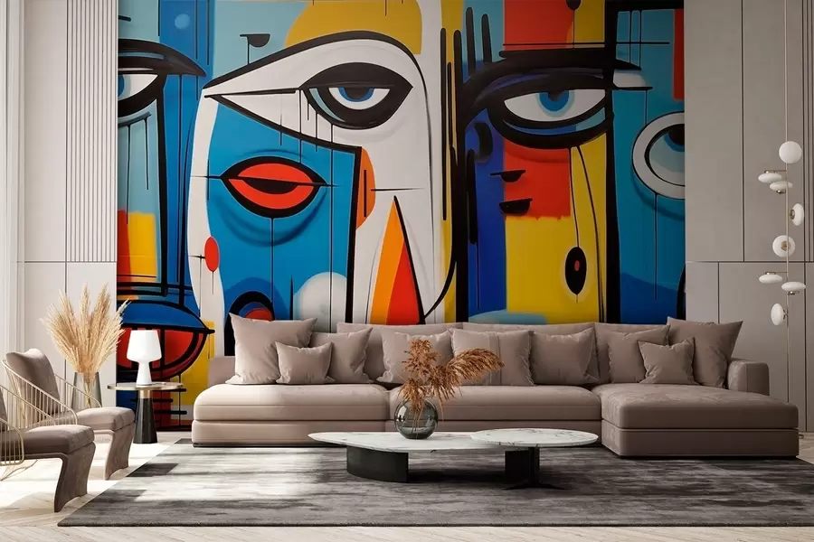 Murale Portrait abstrait w02698
