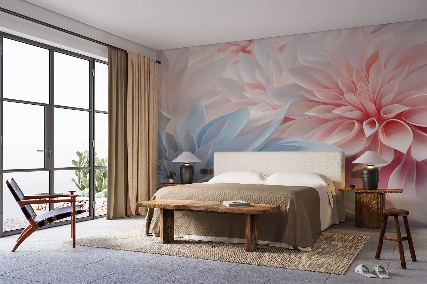 Fototapete Große zarte Blüten w08622