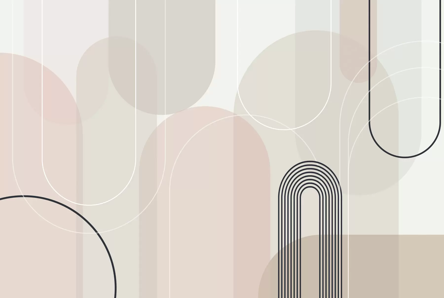 fototapeter Stilfulde minimalistiske buer w02826