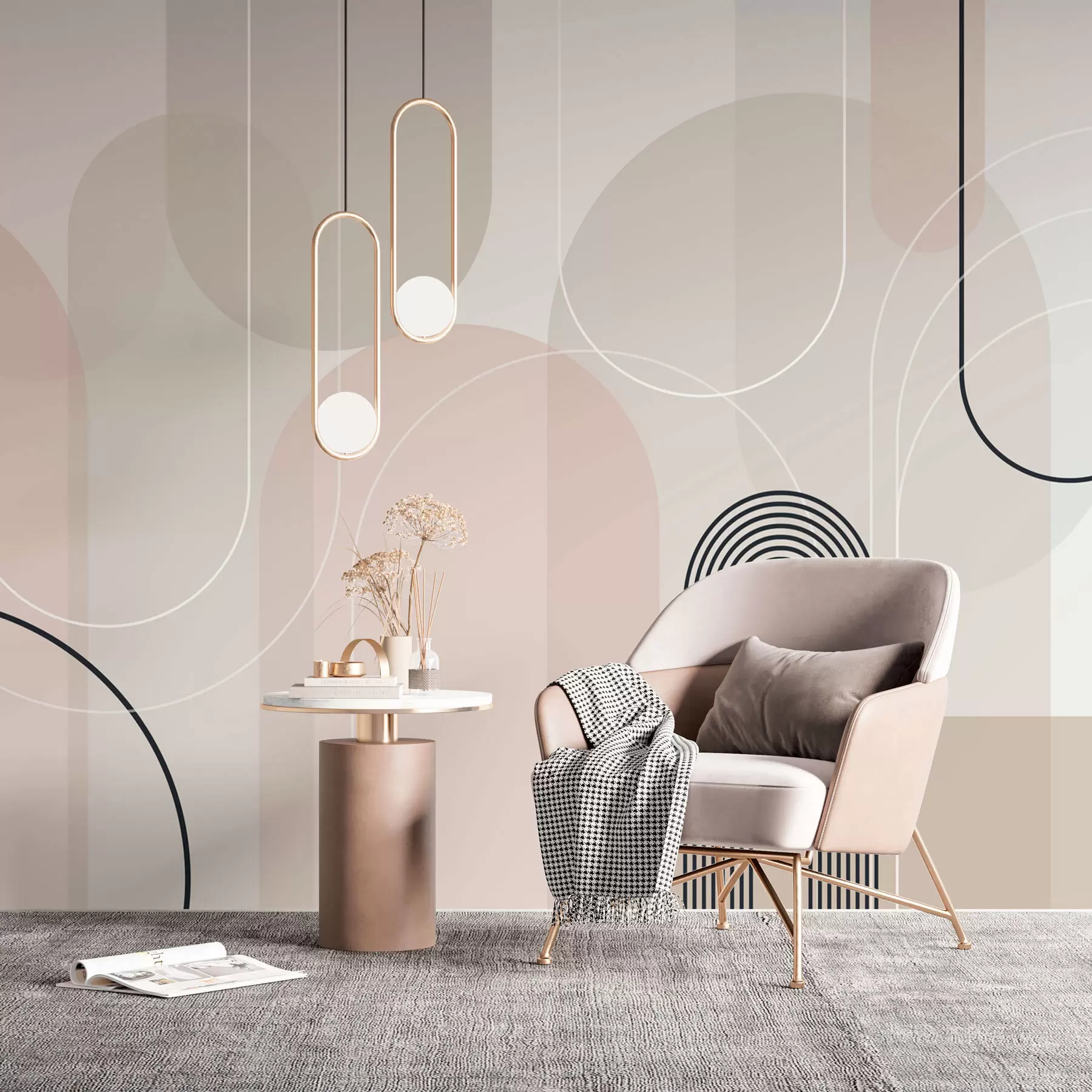 Murale Des arcs minimalistes et élégants w02826