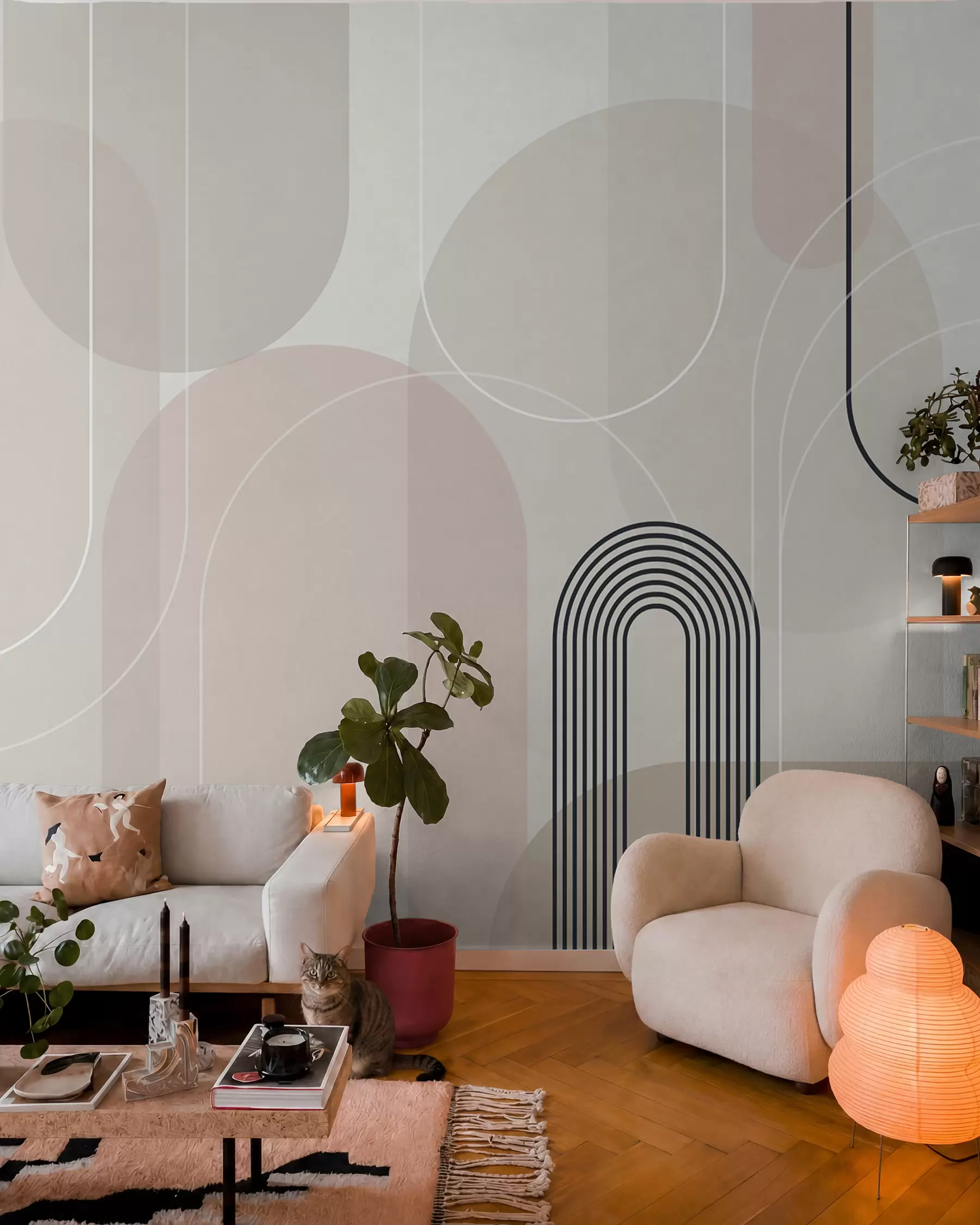 fototapeter Stilfulde minimalistiske buer w02826