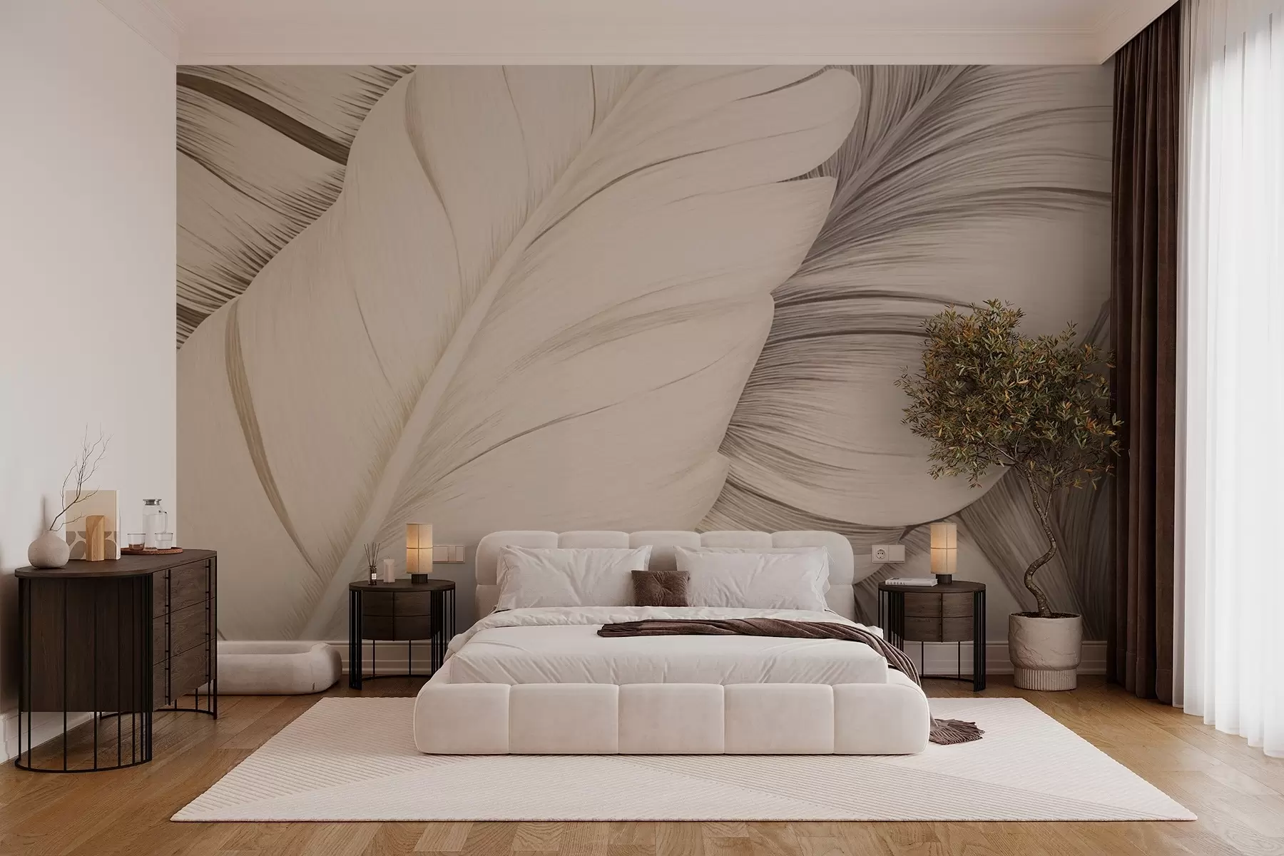 Murale Grandes feuilles w02859