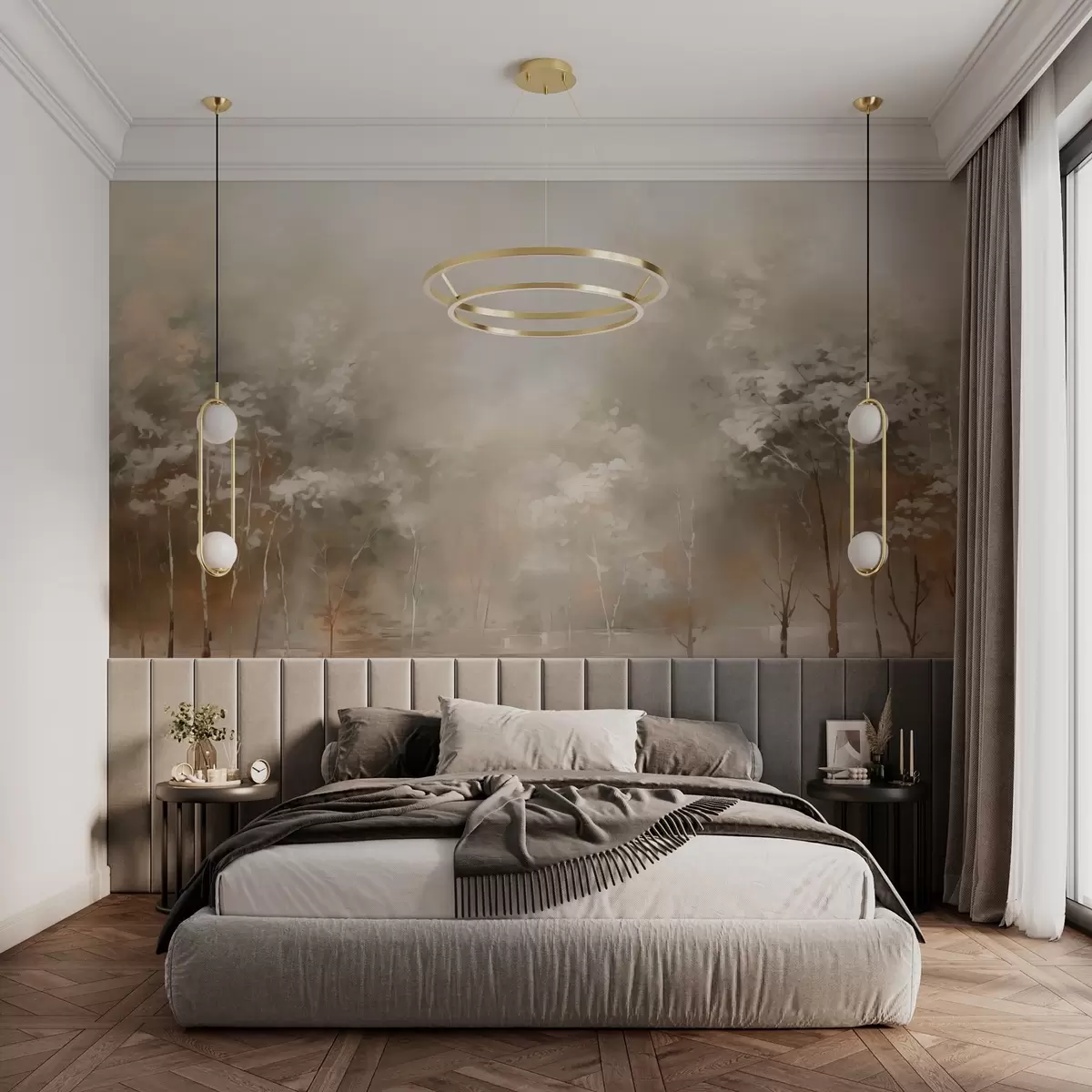 fototapeter Abstrakt efterligning af maleri i haven w02928