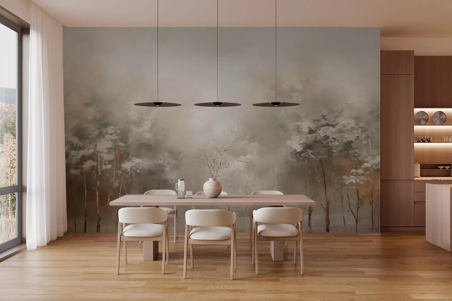 Murale Imitation abstraite de peinture de jardin w02928