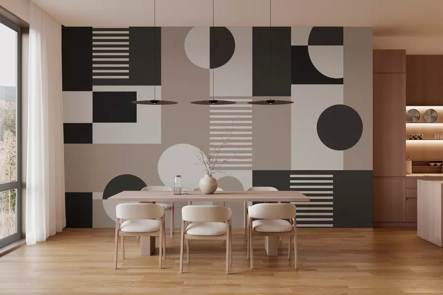 Fototapete Geometrische Formen in dunklen Farben w02916v3