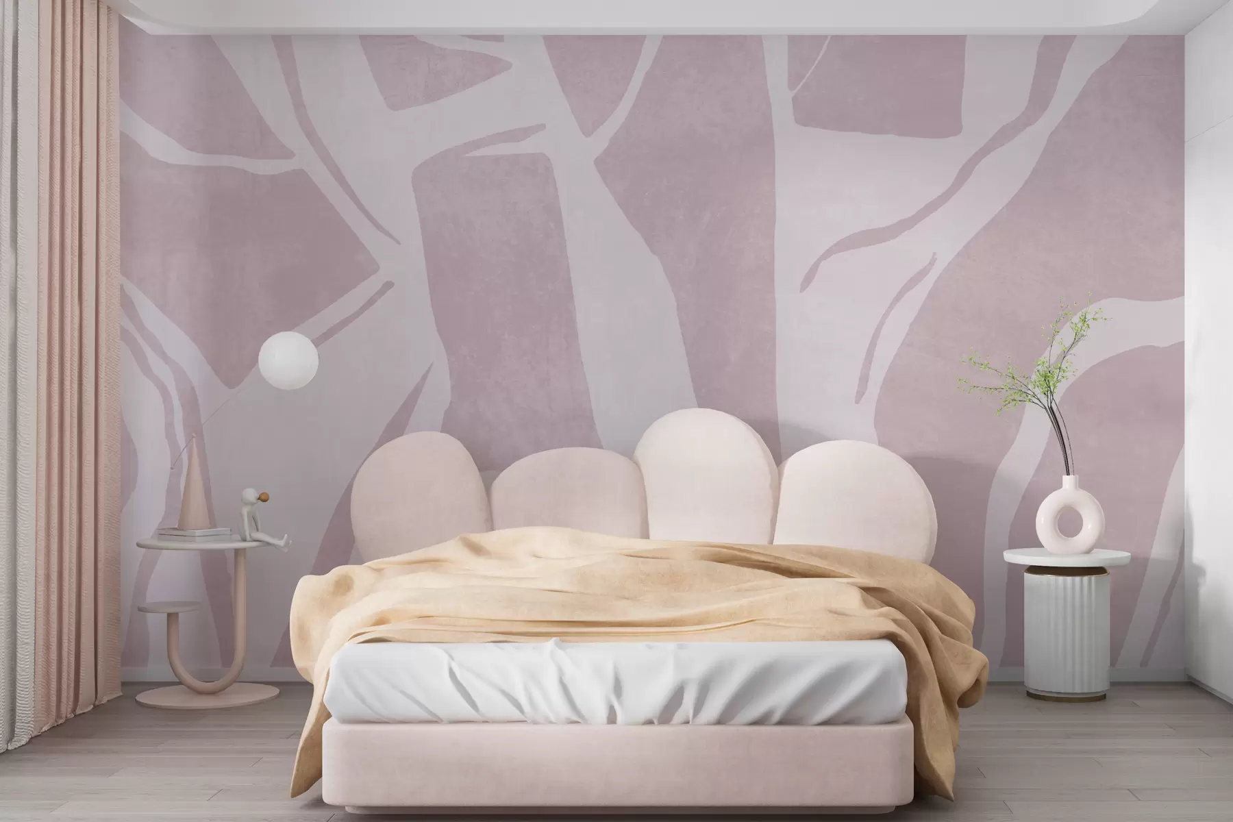 Murale Papier peint abstrait géométrique grunge de couleur rose w02917v2