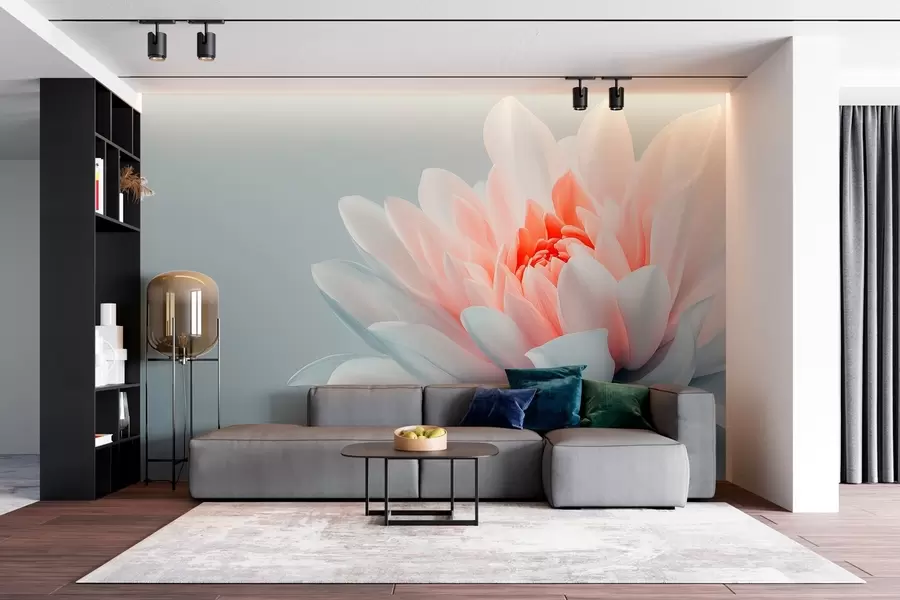 Fototapete Große Blume auf grauem Hintergrund w02906