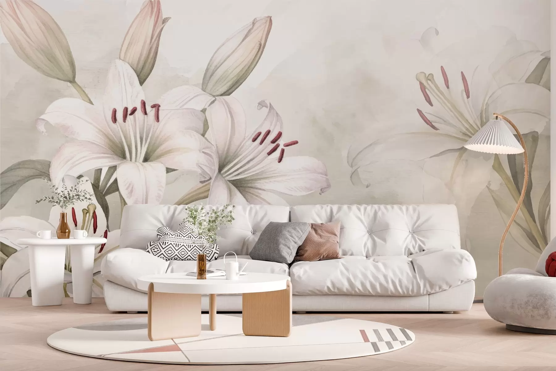 fototapeter Store hvide liljer w02958