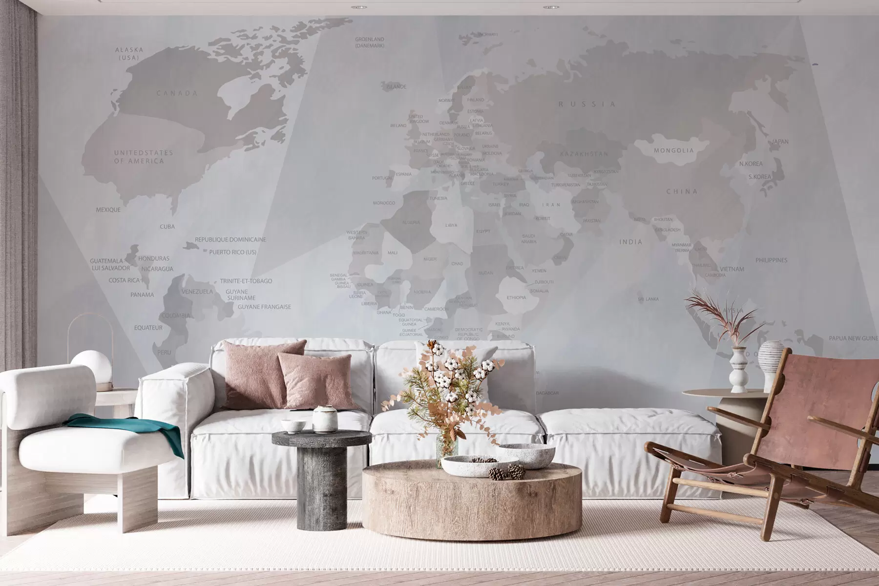 fototapeter Verdenskort og geometri w03006v2