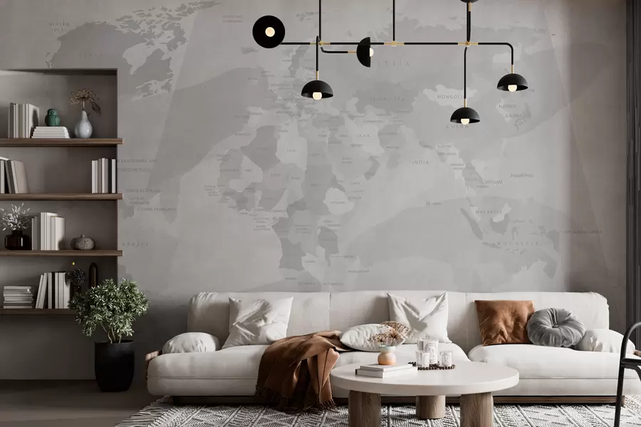 Fototapete Weltkarte Geometrie Wale w03007v1