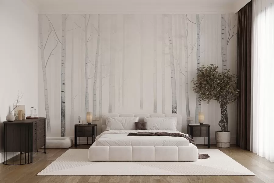 Fototapete Dichter verschneiter Wald im Winter w08712