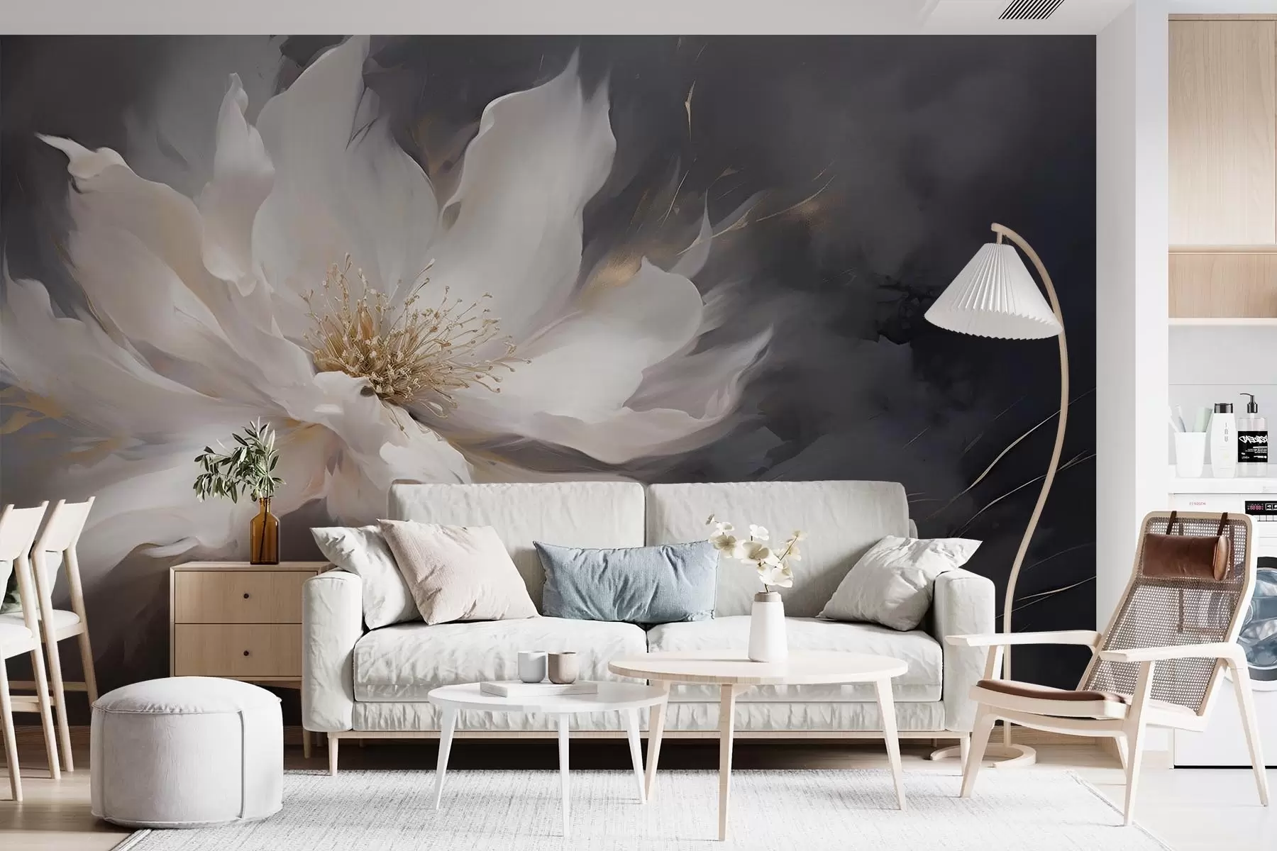 Murale Fleur abstraite w08734