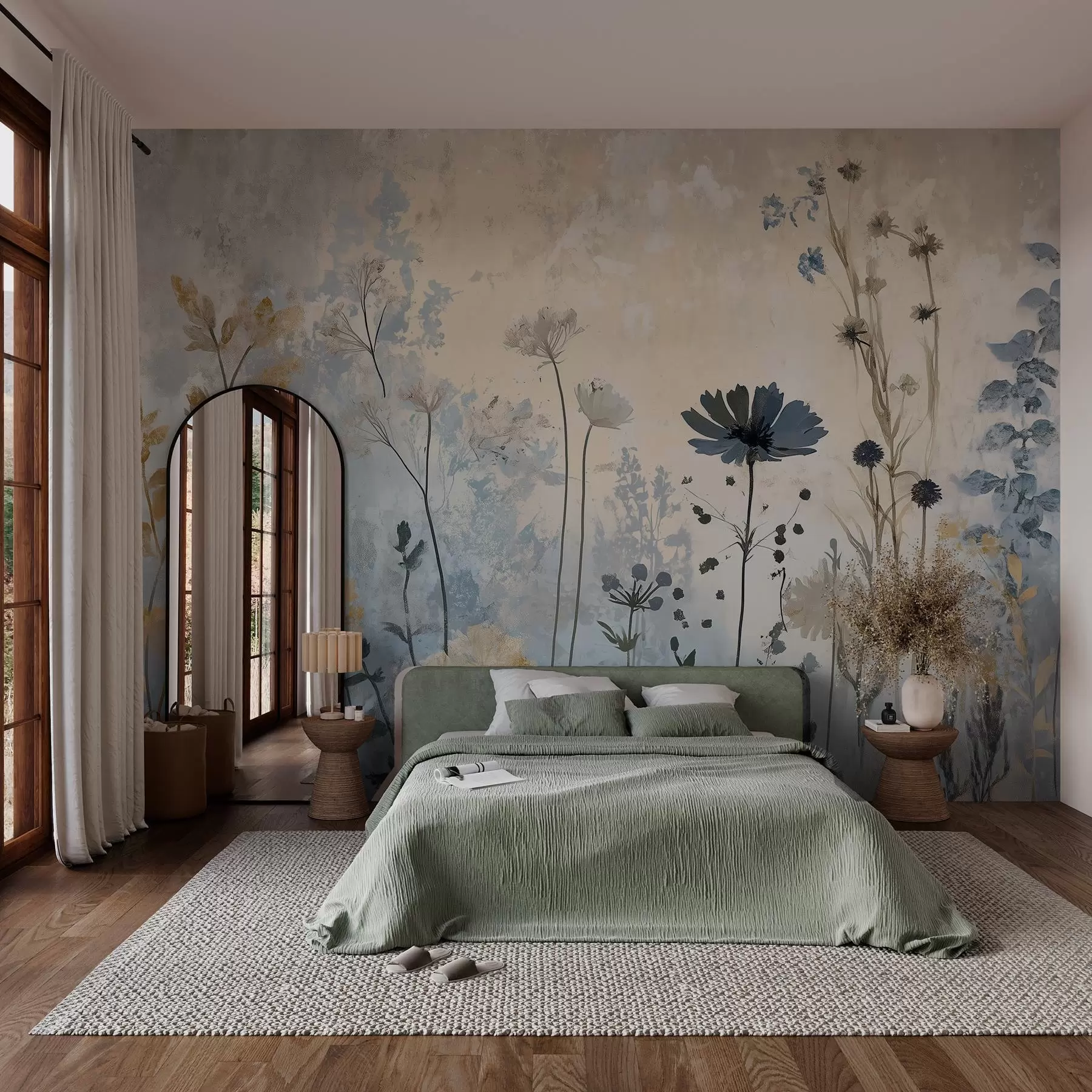 Murale Fleurs sauvages de manière abstraite w03022