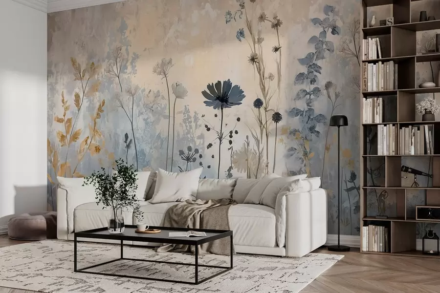 Fototapete Wildblumen auf abstrakte Weise w03022