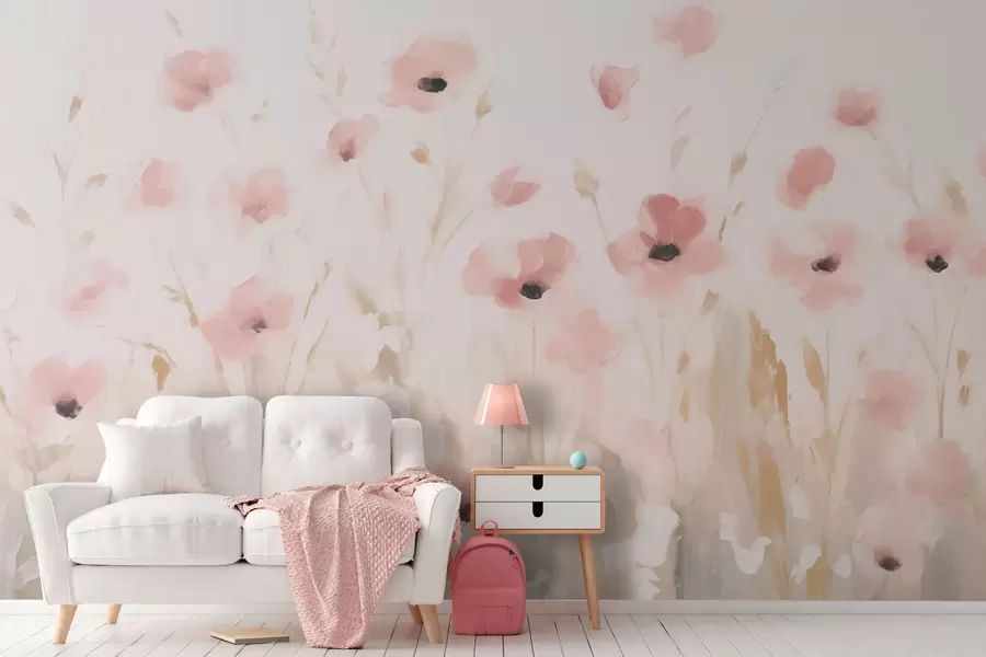 Fototapete Rosa kleine Blumen w03307