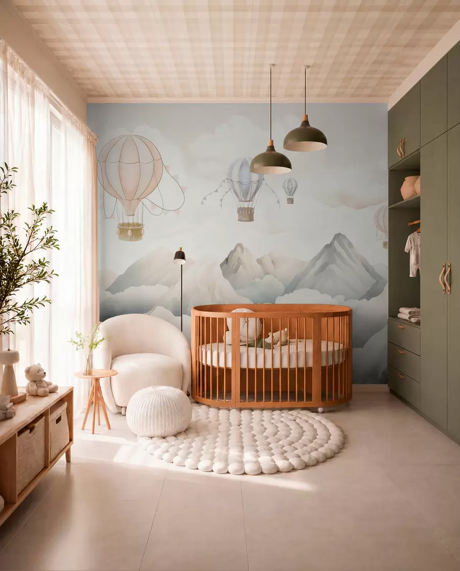 Murale Ballons sur les sommets w08853