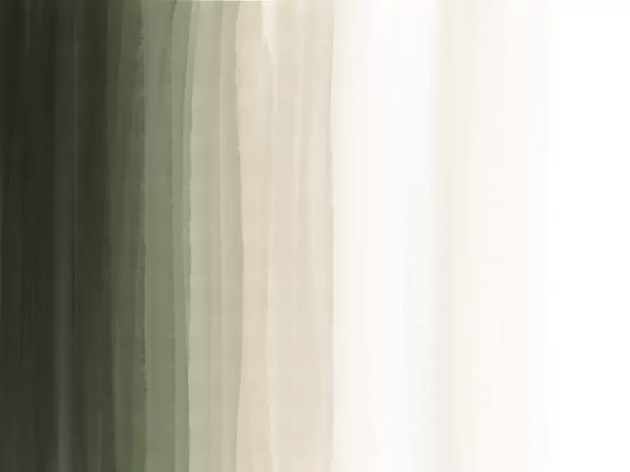 Fototapete Abstrakter minimalistischer Farbverlaufsdruck mit vertikalen Streifen in Dunkelgrün, Beige und Weiß w08915