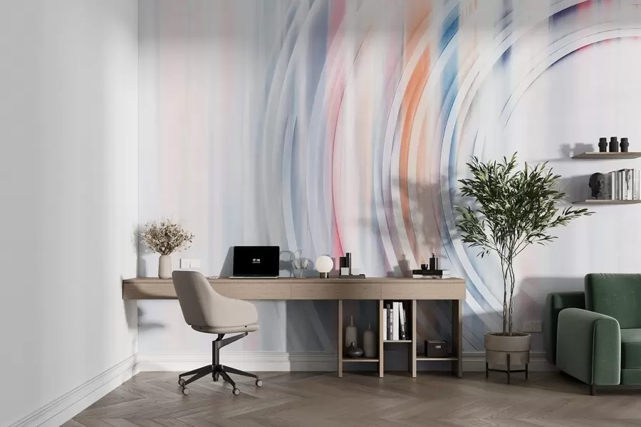 Fototapete Abstrakte chaotische Ringe w08929v1