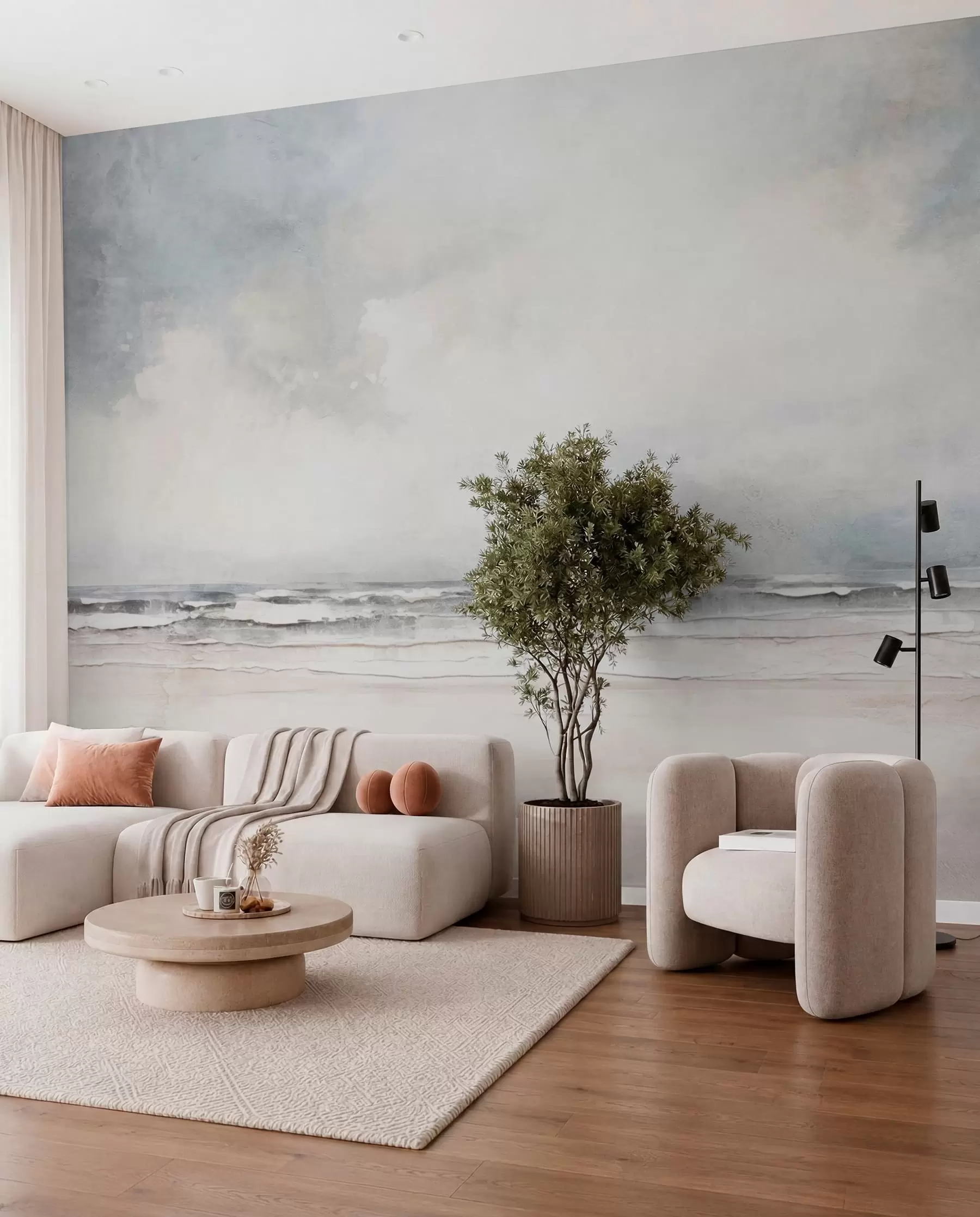 Fototapete Abstrakter Horizont von Himmel und Meer treffen aufeinander w03441