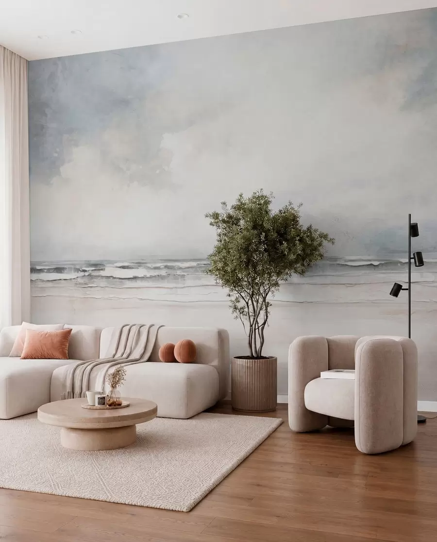 fototapeter Abstrakt horisont af himmel og hav, der mødes w03441