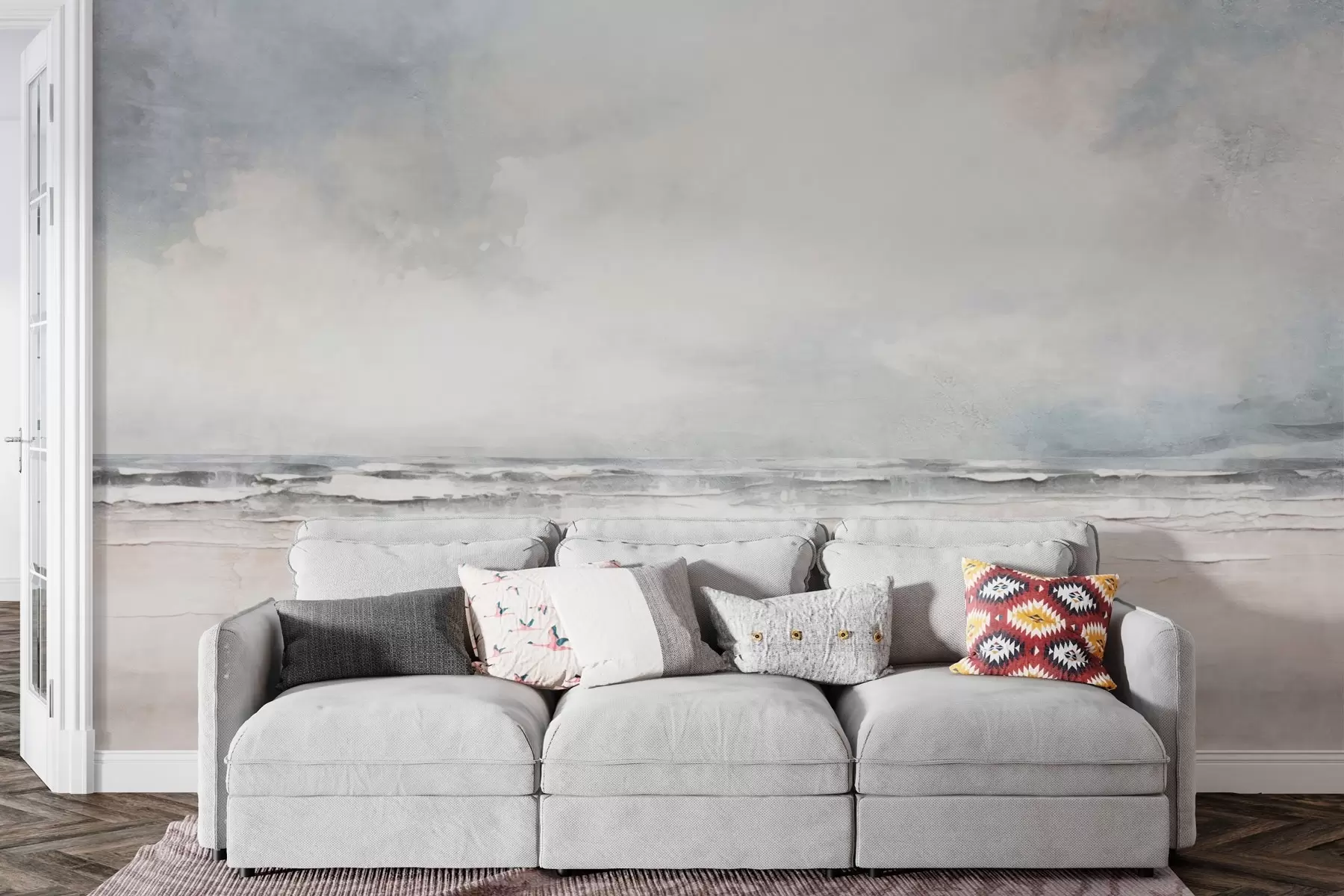 fototapeter Abstrakt horisont af himmel og hav, der mødes w03441