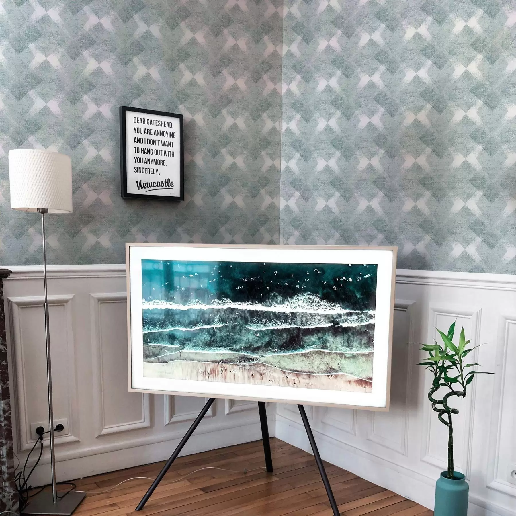 fototapeter Rhombusser i blå farver a00007