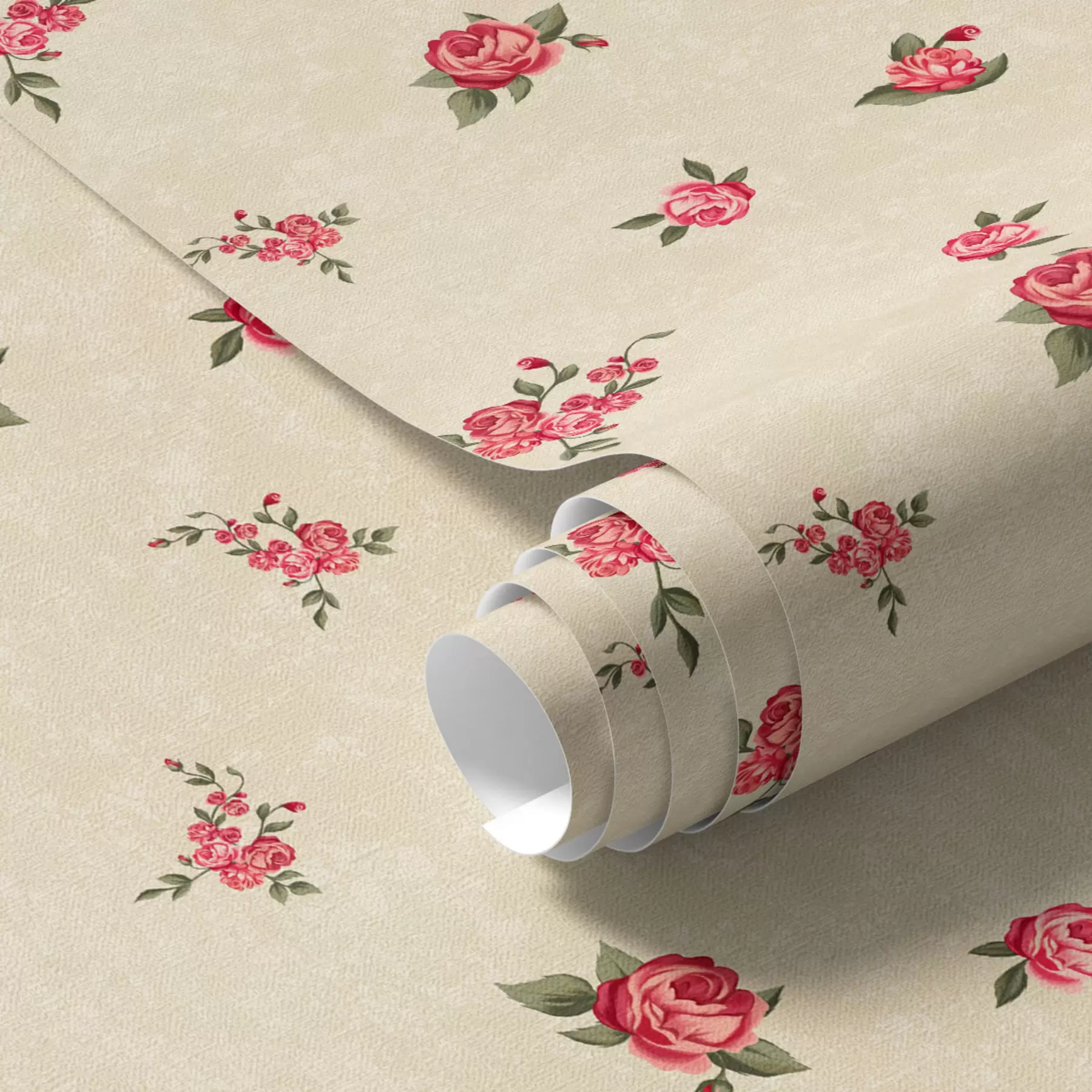 Murale Roses sur fond clair a00039