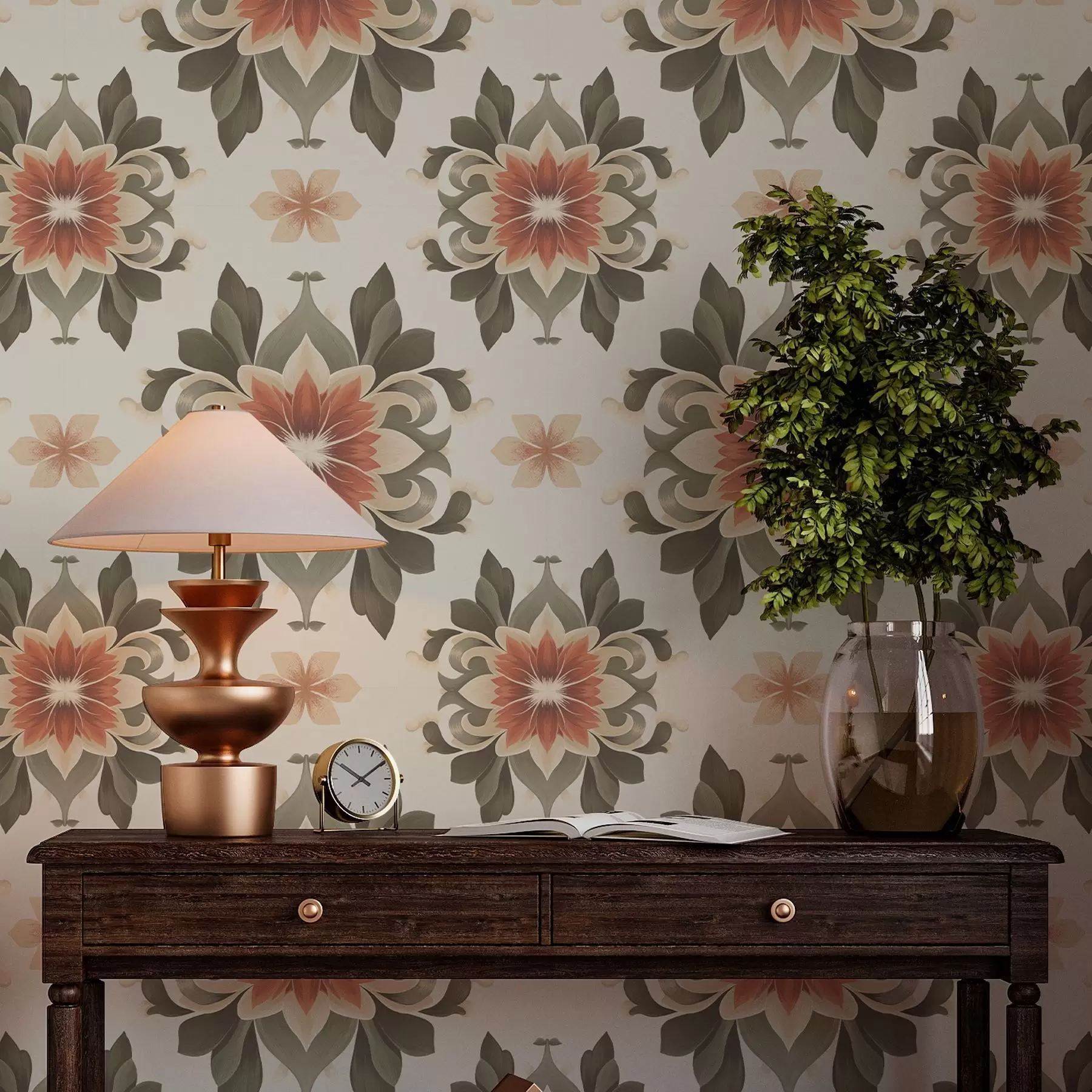 fototapeter Abstrakt blomstermønster på lys baggrund a00069v1