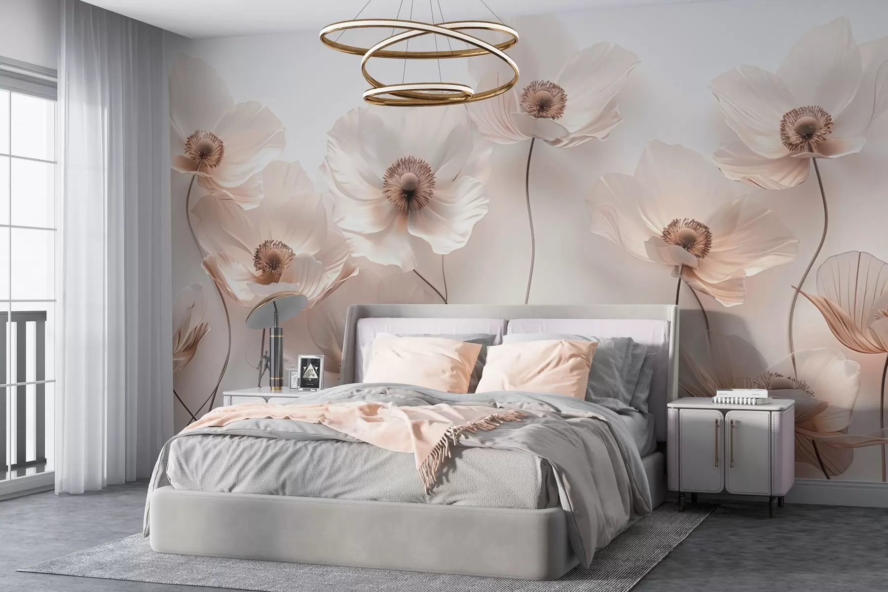 Murale Fleurs délicates dans des tons pastel w03518v1