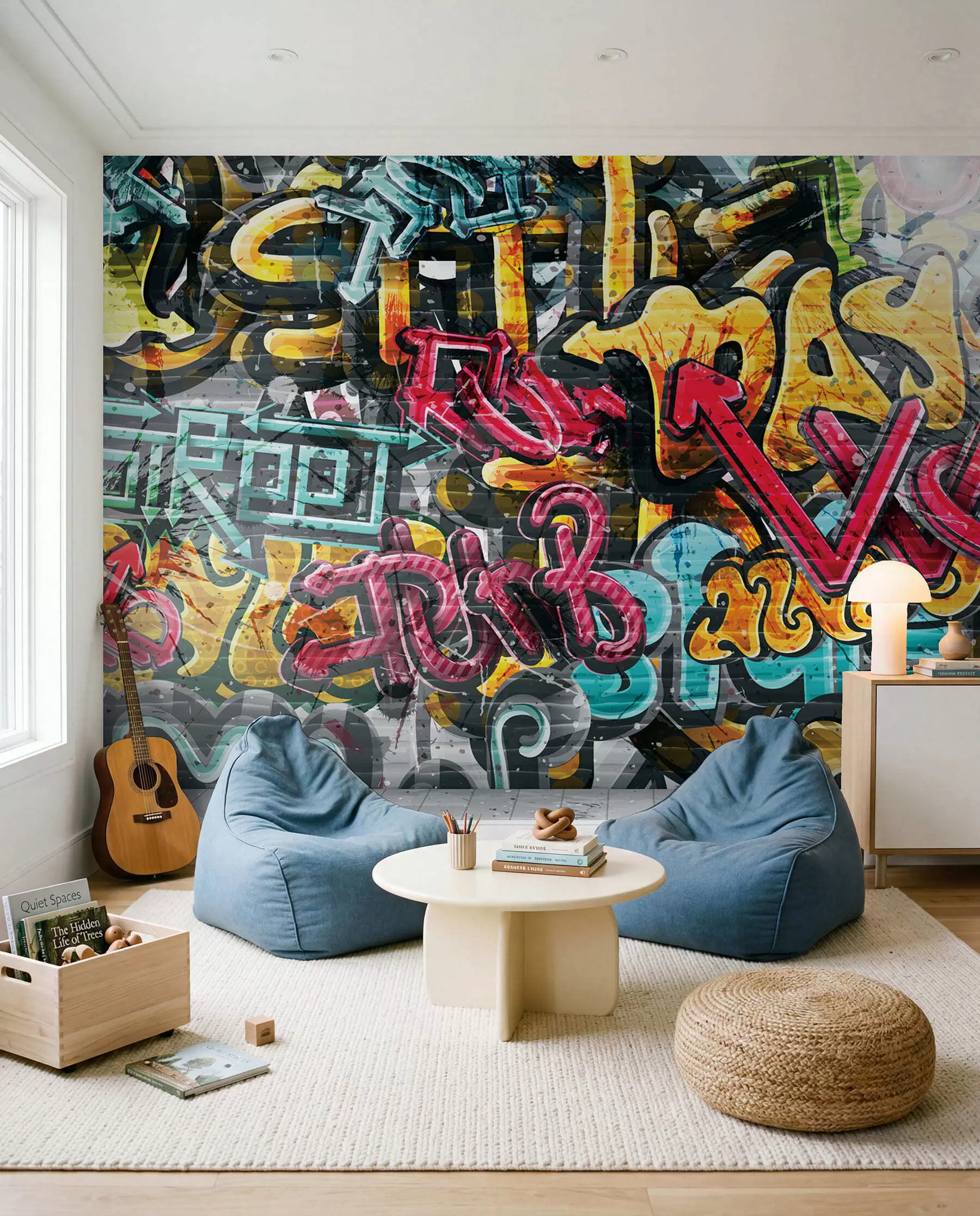 Murale Graffiti haut en couleur u56045