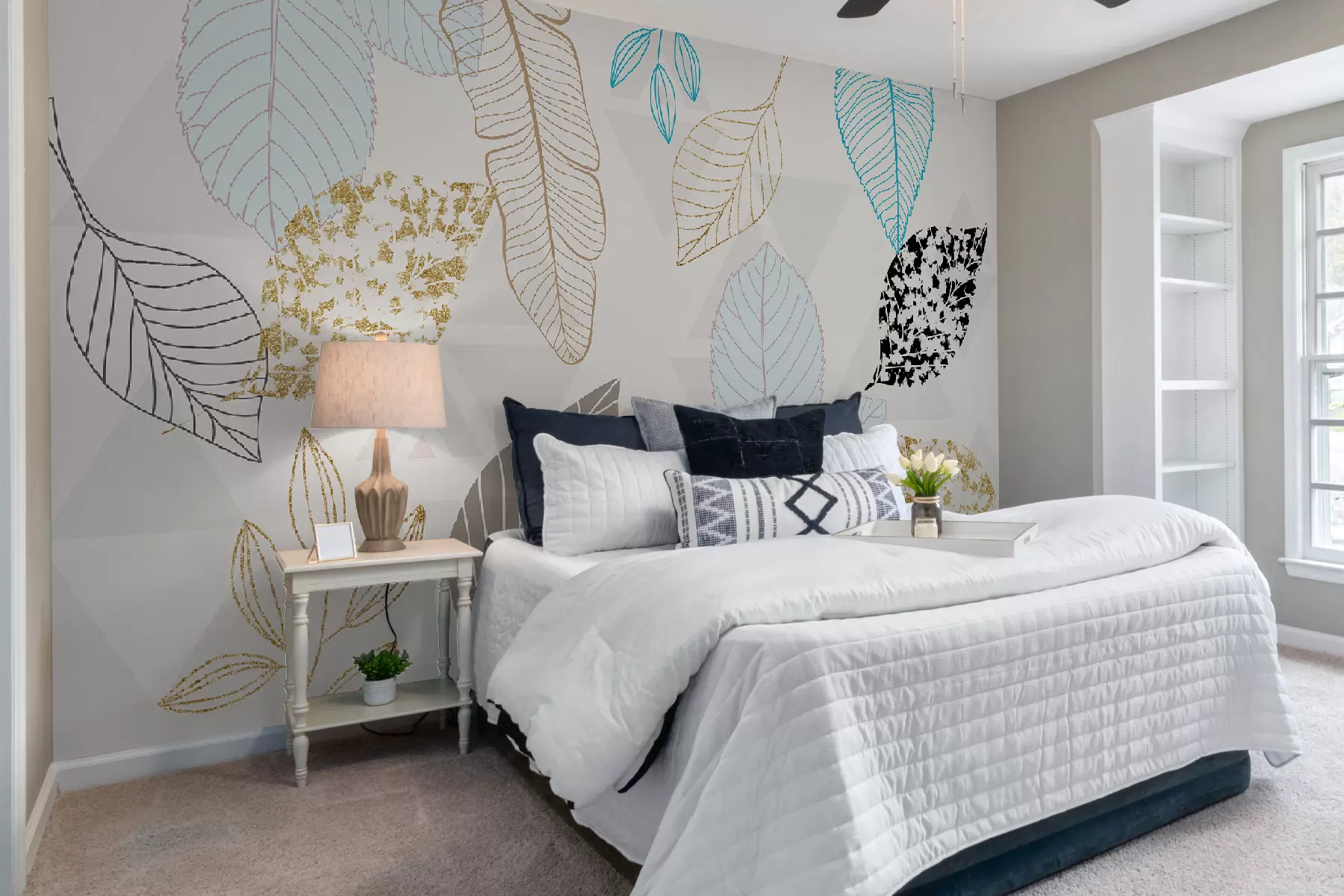 Murale Vertébrés, bleu azur et nature u58302