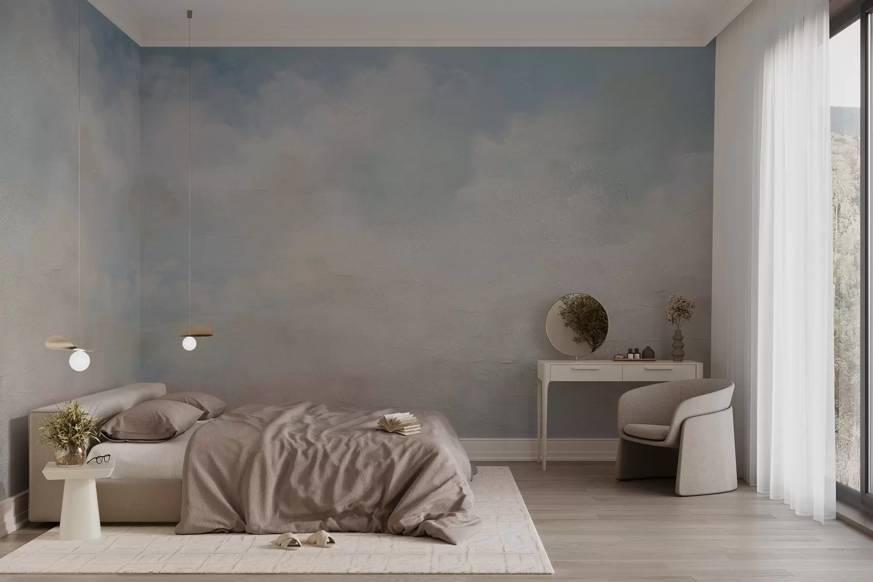 fototapeter Abstrakt himmel med skyer i grunge-stil w03603
