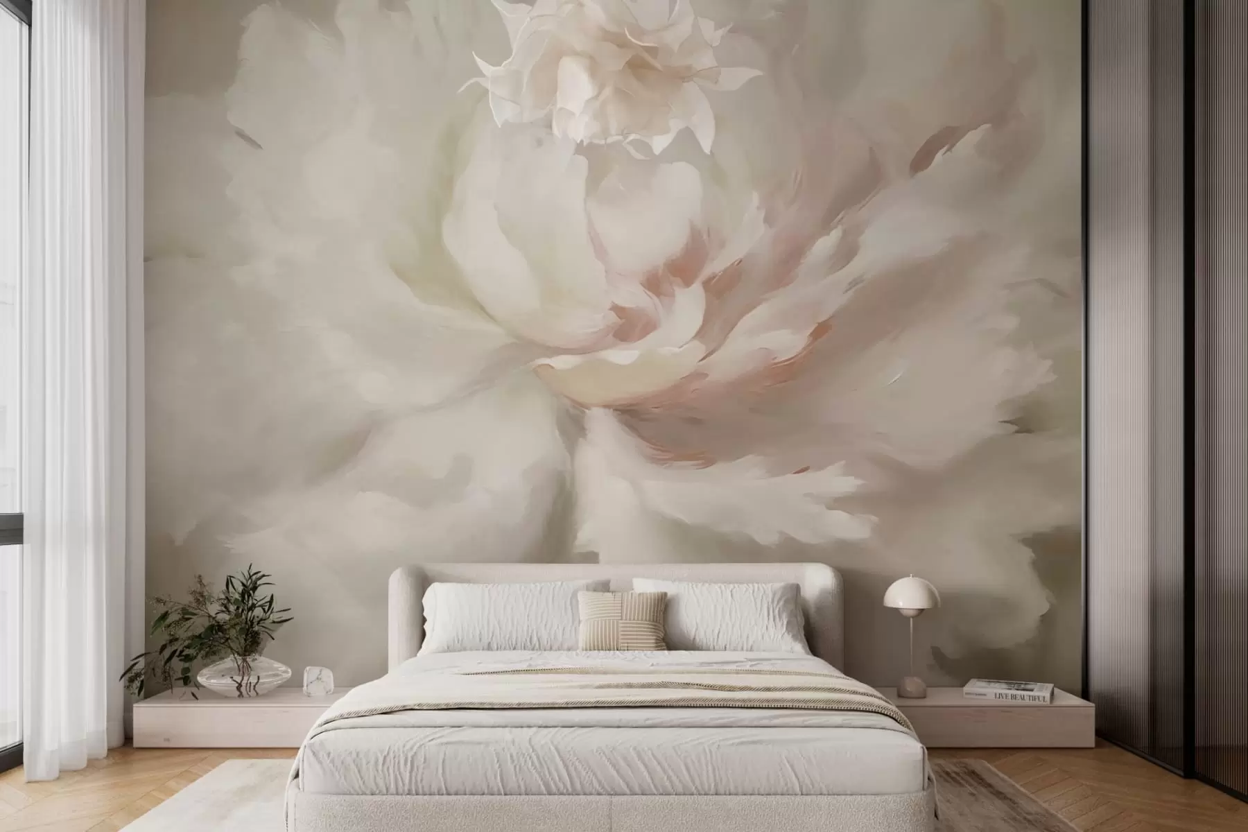 Murale Grande fleur de pivoine w03642
