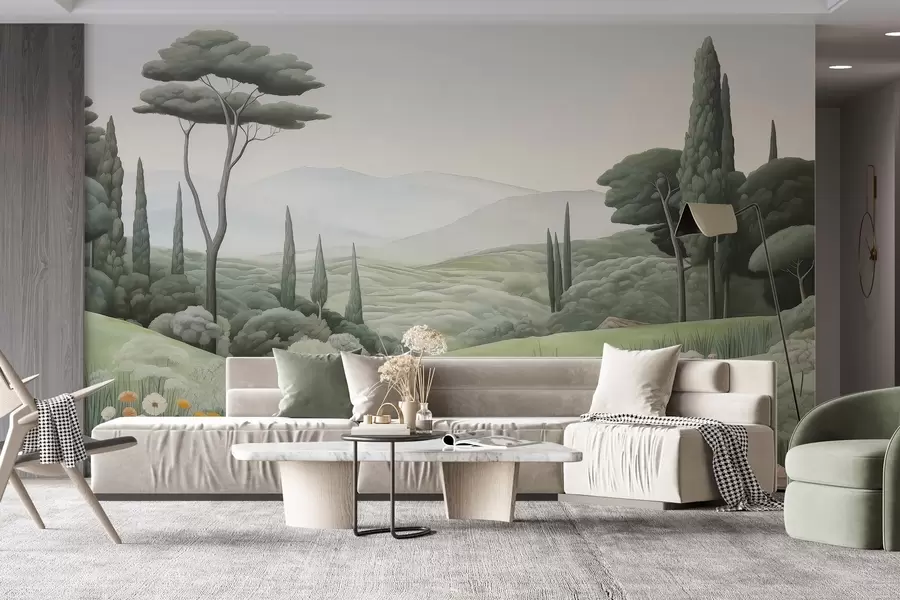 Murale Paysage aquarelle w03659