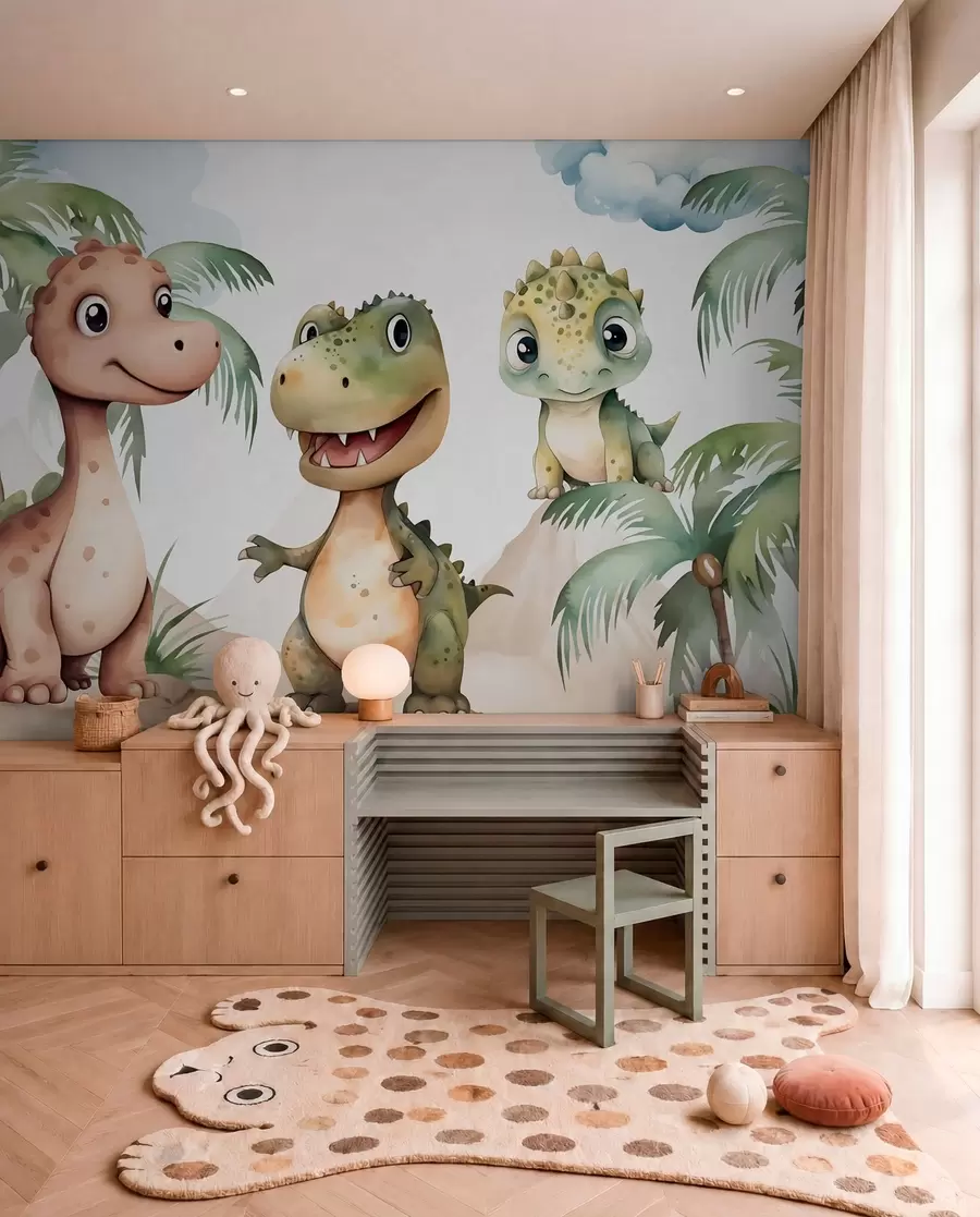 Fototapete Drei kleine Dinosaurier w03675
