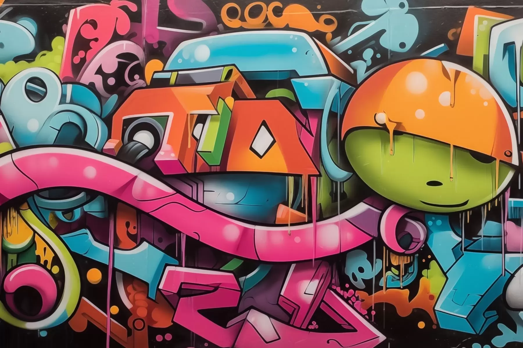 Fototapete Helles Graffiti w03688