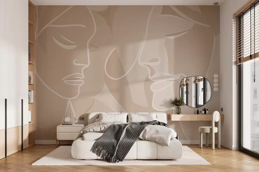 fototapeter Abstraktion af ansigter w03732v2