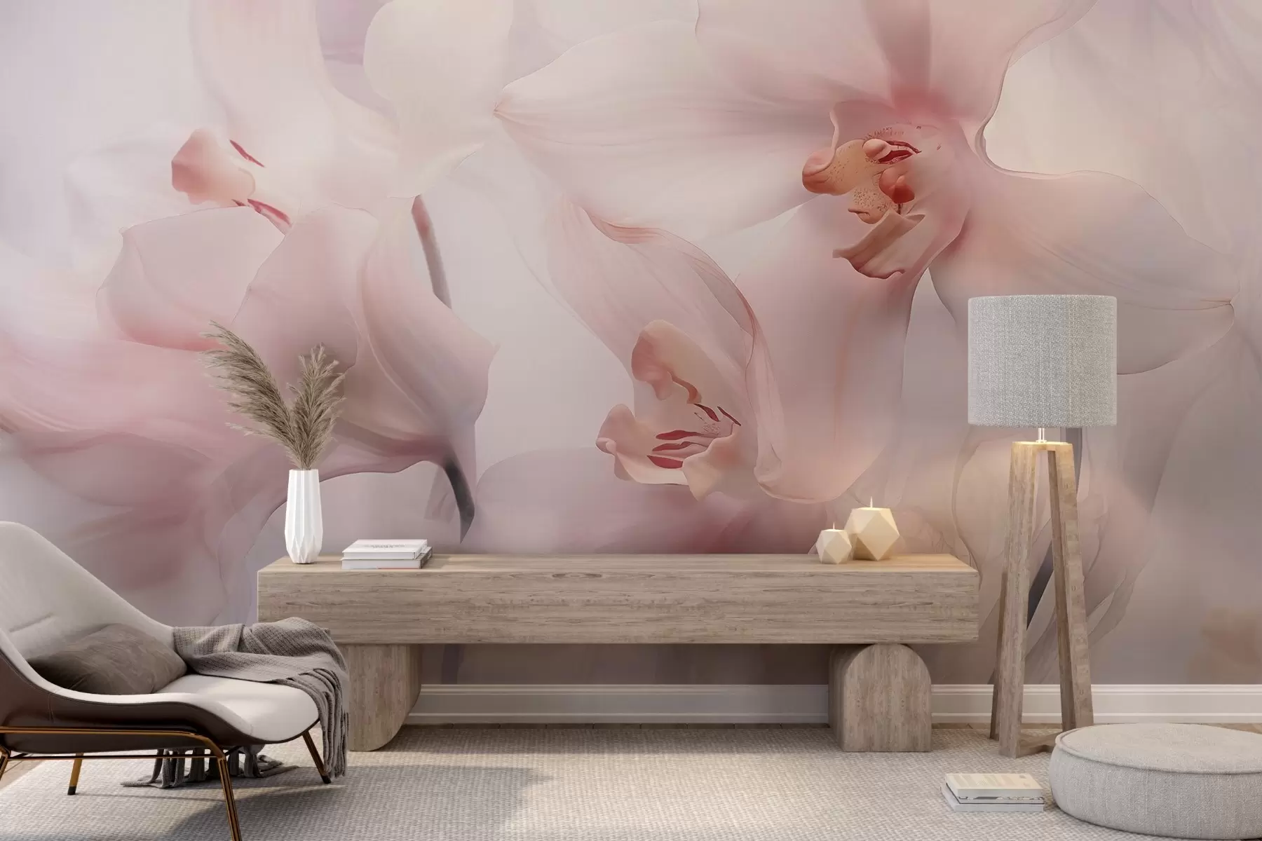 fototapeter Orchid Tenderness,Orkideer, kronblade, bløde linjer, sløringseffekt w03781