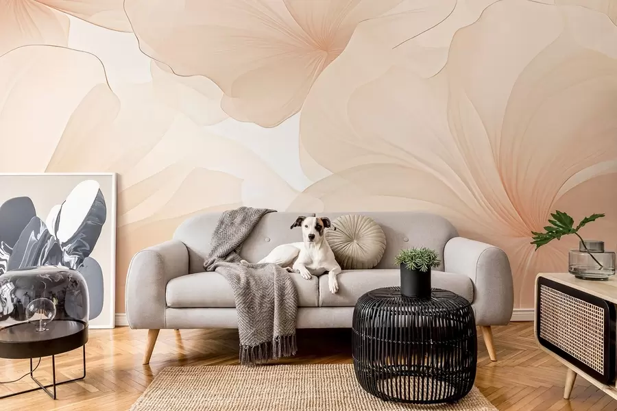 Fototapete Zartrosa große Blütenknospen w09032