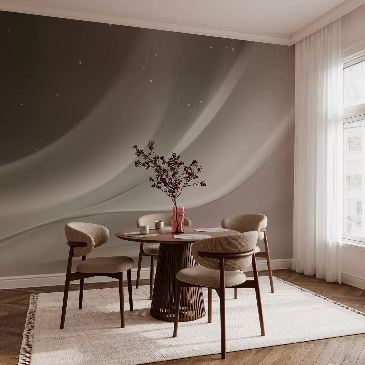 Murale Vagues abstraites Aurore w03751v1