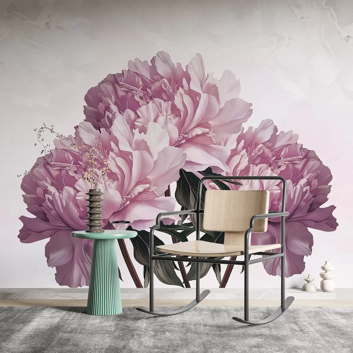 fototapeter Store lyserøde blomster w03545v1