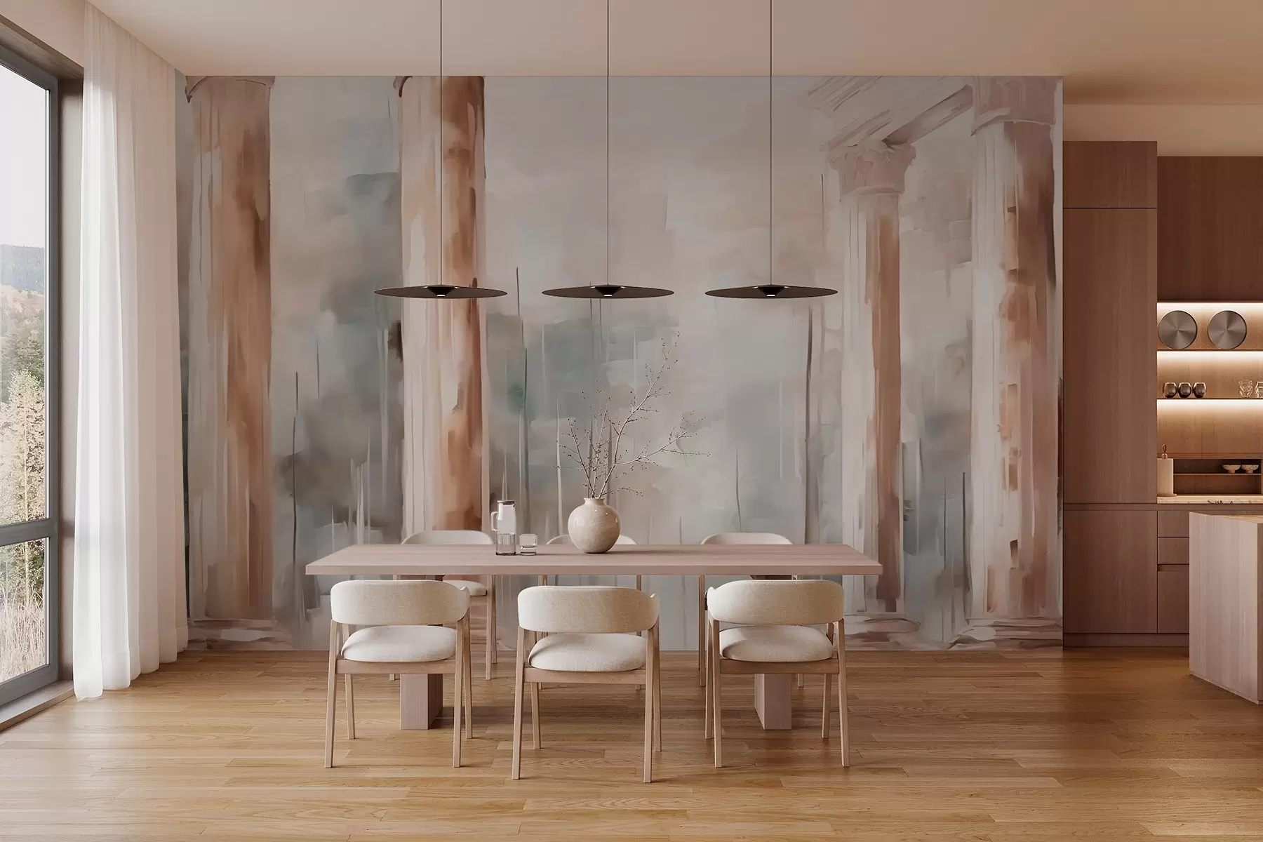 Murale Colonnes abstraites w03844